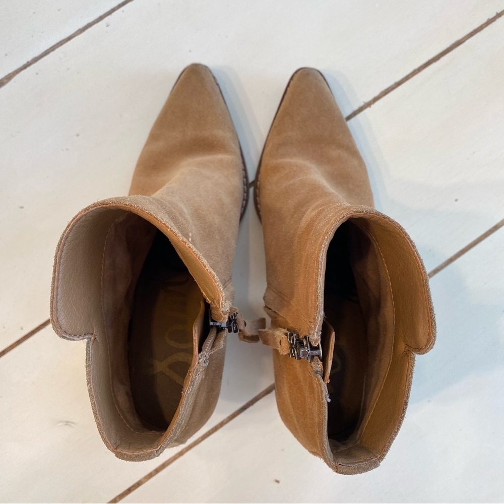 Sam Edelman Jane Leather Suede Western Booties Women’s Size 4 Rodeo Cowgirl - Picture 8 of 13